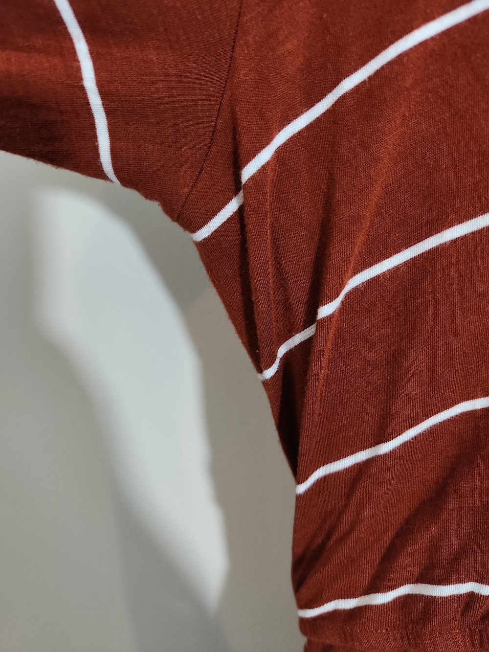 Latched Mama Rust Burnt Orange Striped Maxi Dress Breastfeeding Nursing Autumn - Picture 6 of 8